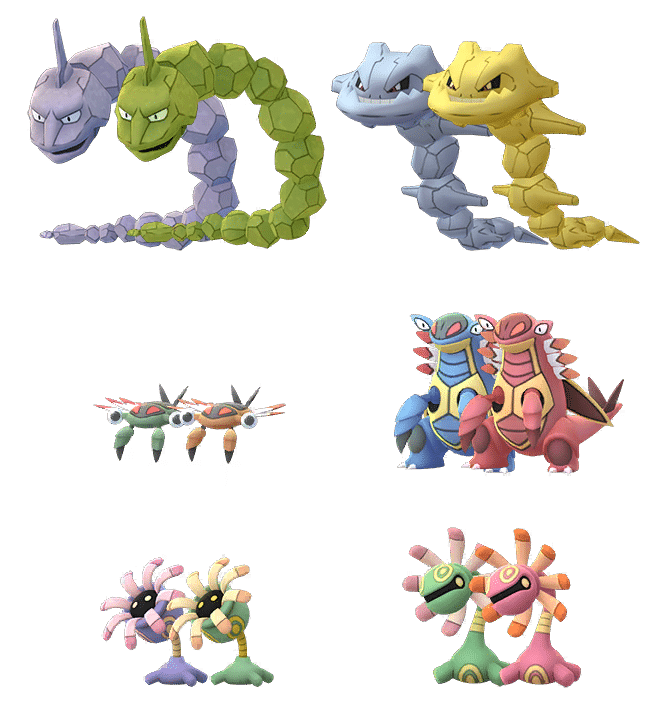 First look at shiny Onix, Anorith and Lileep from Pokemon Go